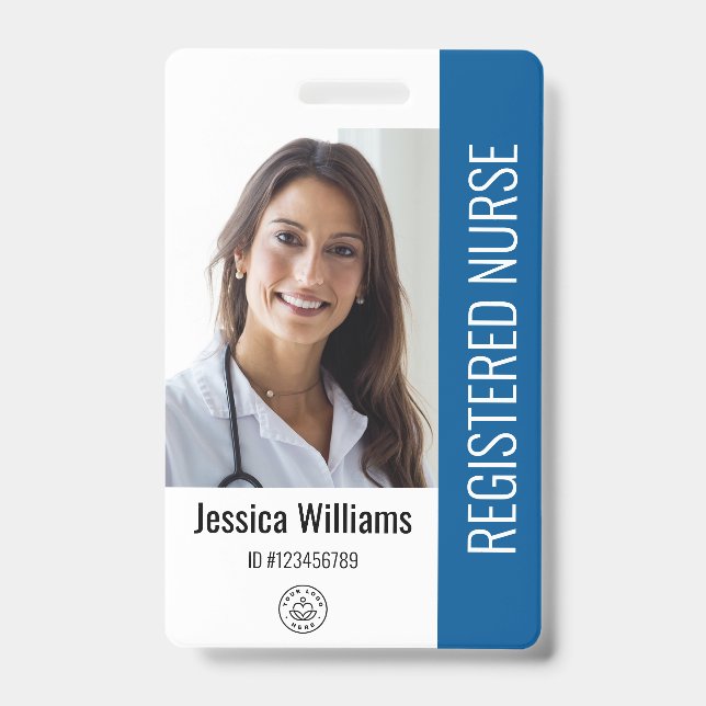 Personalised Hospital Employee Logo & Photo ID Badge (Front)