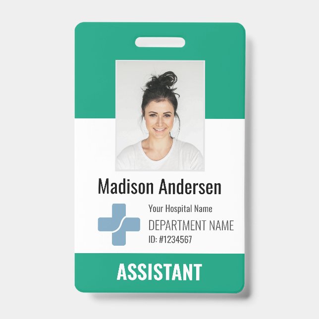 Personalised Hospital Employee Logo & Photo ID Badge (Front)