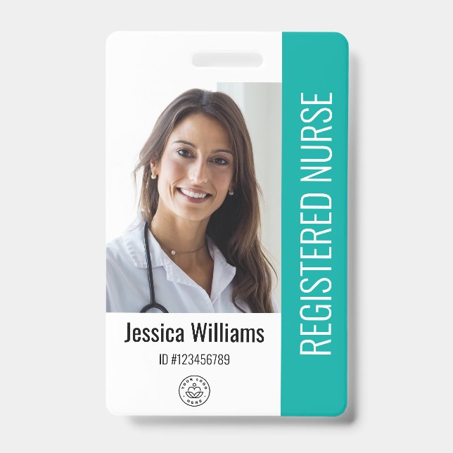 Personalised Hospital Employee Logo & Photo ID Badge (Front)