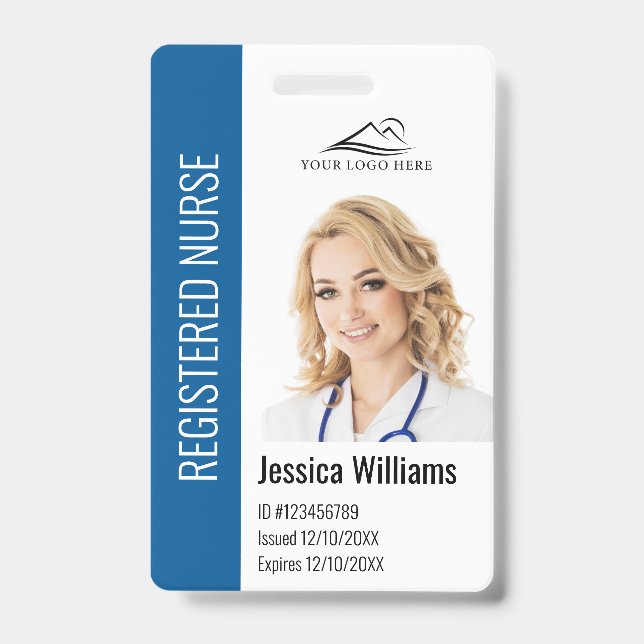 Personalised Hospital Employee Logo & Photo ID Badge (Front)
