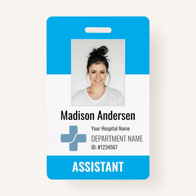 Personalised Hospital Employee Logo & Photo ID ID Badge (Front)