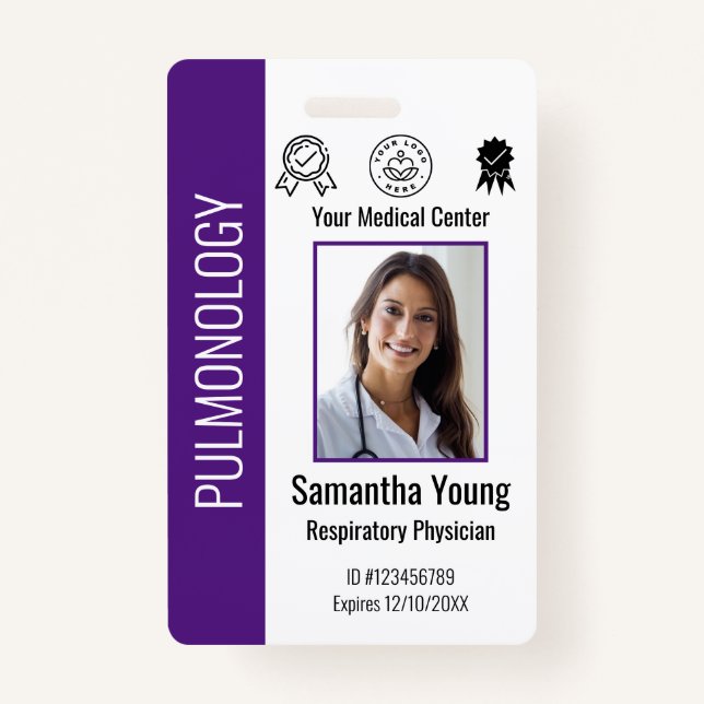 Personalised Hospital Employee Logo & Photo ID ID Badge (Front)