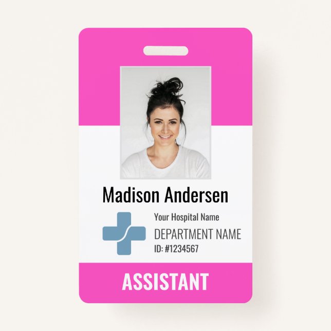 Personalised Hospital Employee Logo & Photo ID ID Badge (Front)