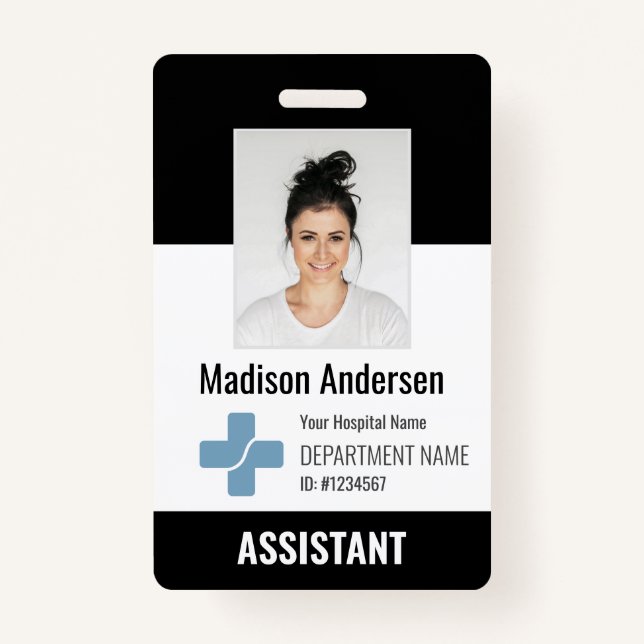 Personalised Hospital Employee Logo & Photo ID ID Badge (Front)