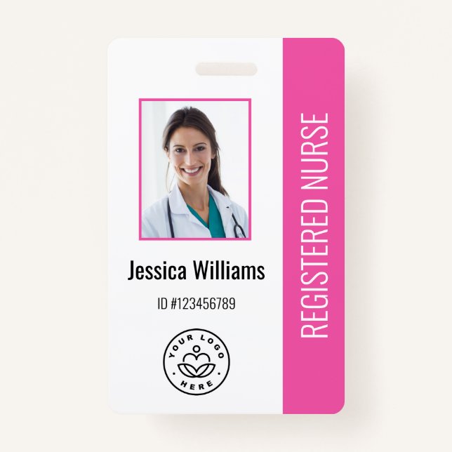 Personalised Hospital Employee Logo & Photo ID ID Badge (Front)