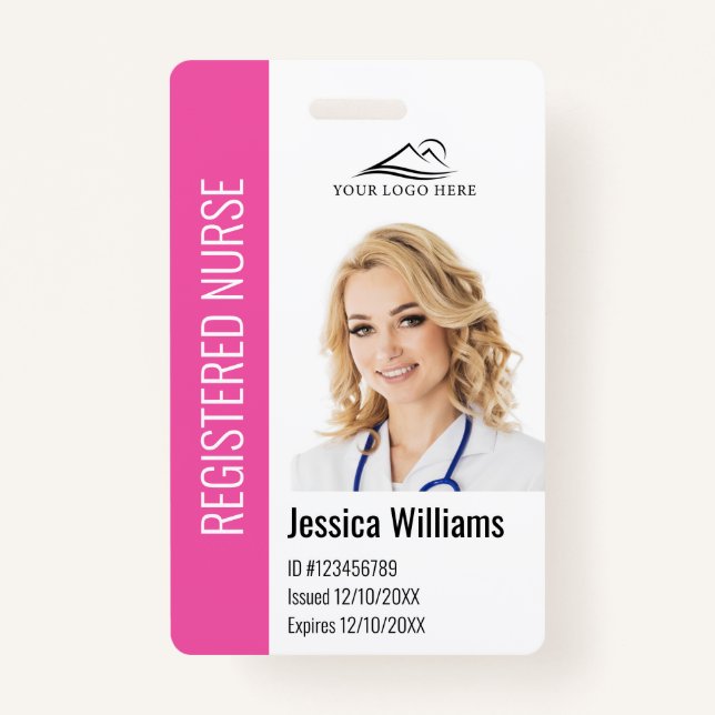 Personalised Hospital Employee Logo & Photo ID ID Badge (Front)