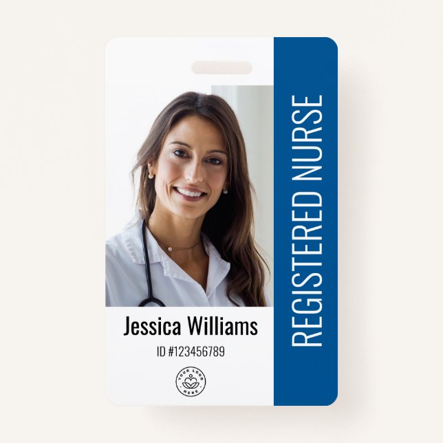 Personalised Hospital Employee Logo & Photo ID ID Badge (Front)