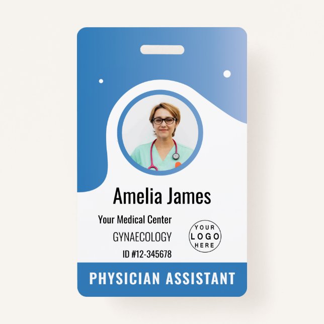 Personalised Hospital Employee Logo & Photo ID ID Badge (Front)