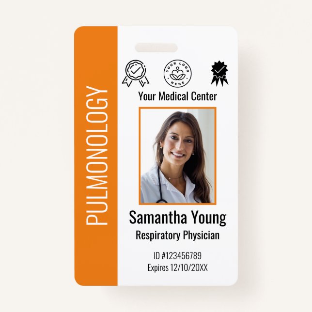 Personalised Hospital Employee Logo & Photo ID  ID Badge (Front)
