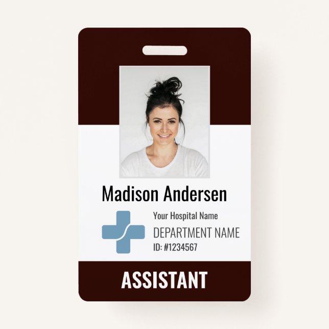 Personalised Hospital Employee Logo & Photo ID ID Badge (Front)