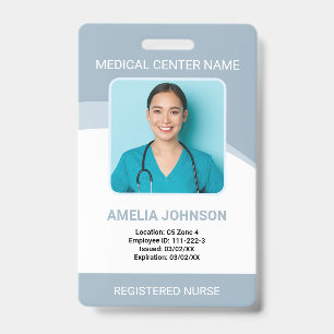 Personalised Hospital Employee Photo ID Grey Badge