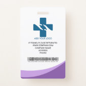 Personalised Hospital Employee Photo ID Purple ID Badge (Back)