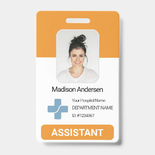 Personalised Hospital Employee Photo Qr BarCode ID Badge