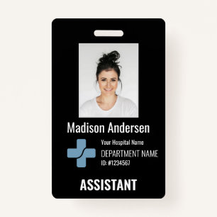 Personalised Hospital Employee Total black ID ID Badge
