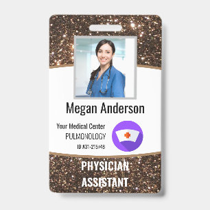 Personalised Hospital Glitter Employee Photo ID Badge