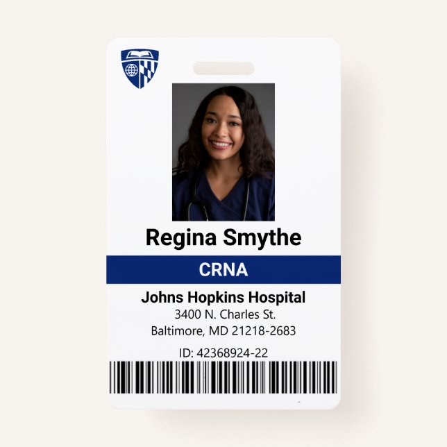 Personalised Hospital Medical ID Badge Template (Front)