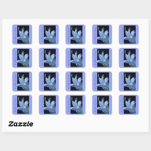 Personalised Hosta Lavender Flower Macro Photo Square Sticker