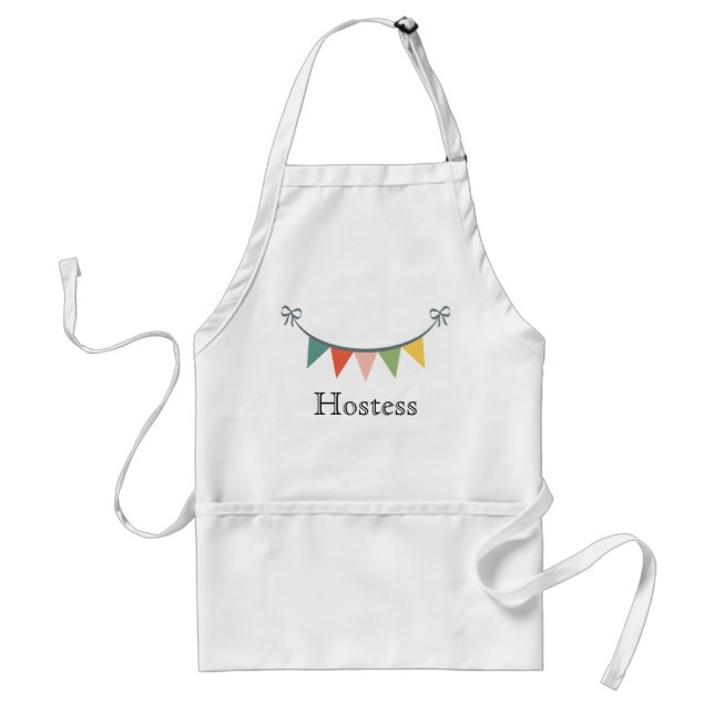 Personalised Hostess Bunting Banner Apron (Front)