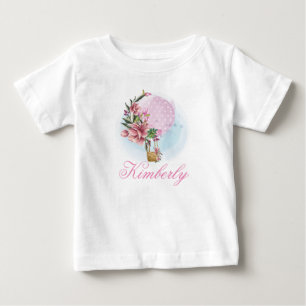 Personalised Hot Air Balloon Birthday Baby T-Shirt