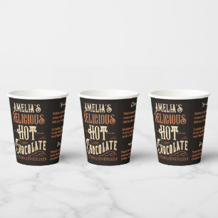 Personalised Hot Chocolate Recipe Christmas Cocoa  Paper Cups
