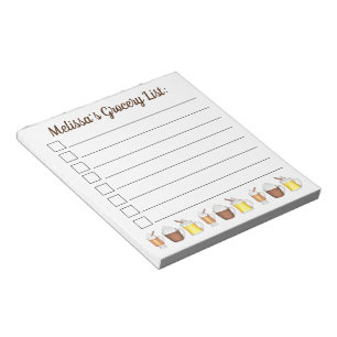 Personalised Hot Cocoa Eggnog Rum Grocery List Notepad