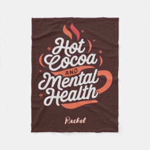 Personalised Hot Cocoa & Mental Health Fleece Blanket