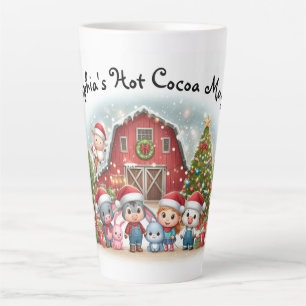 Personalised Hot Cocoa Mug Christmas on the farm