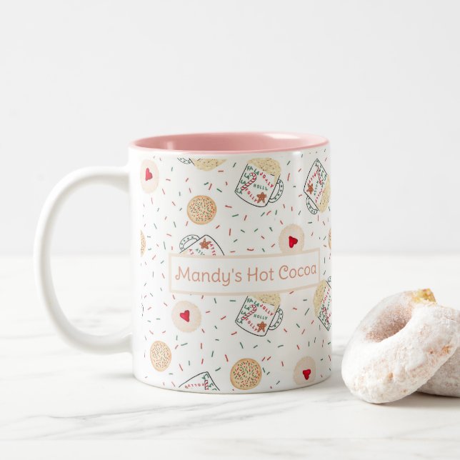 Personalised Hot Cocoa Mug for Girl (With Donut)
