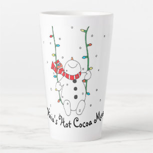 Personalised Hot Cocoa Mug Swinging Snowman