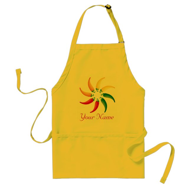 Personalised Hot Peppers Chef Kitchen Apron (Front)