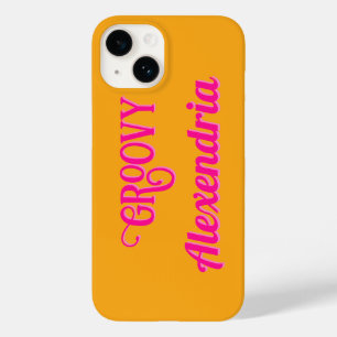 Personalised Hot Pink and Orange Case-Mate iPhone 14 Case