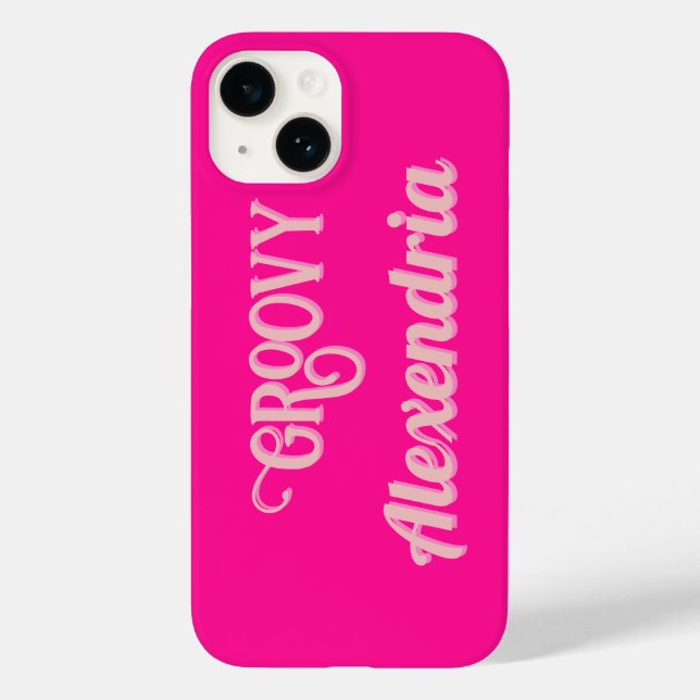Personalised Hot Pink and Pink Case-Mate iPhone Case (Back)