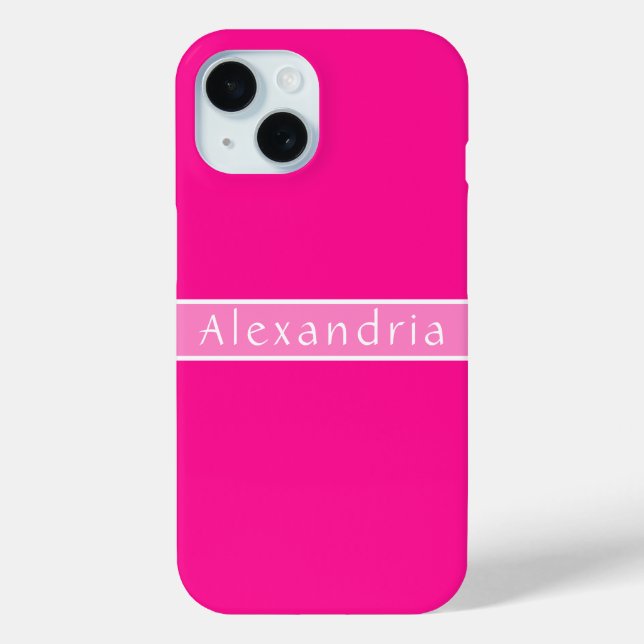 Personalised Hot Pink and Pink Case-Mate iPhone Case (Back)