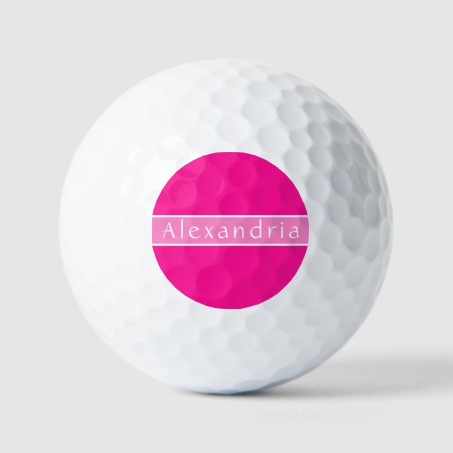 Personalised Hot Pink and Pink Golf Balls (Front)