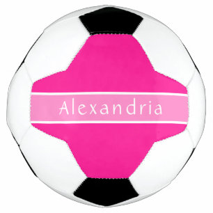 Personalised Hot Pink and Pink Soccer Ball