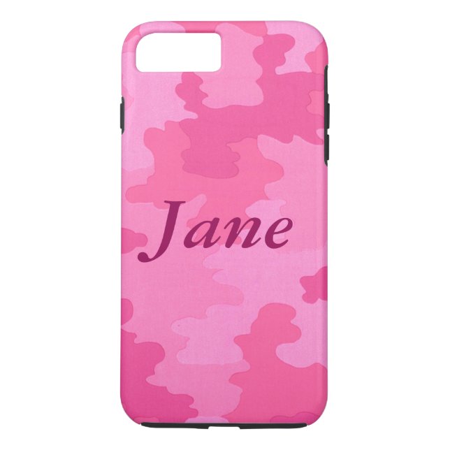Personalised Hot Pink Camouflage iPhone 7 Case (Back)