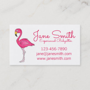 Personalised Hot Pink Flamingo Cute Tropical Bird Business Card