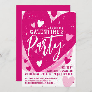 Personalised Hot Pink Galentine's Brunch Party Invitation