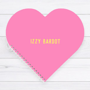 Personalised Hot Pink Heart Notebook