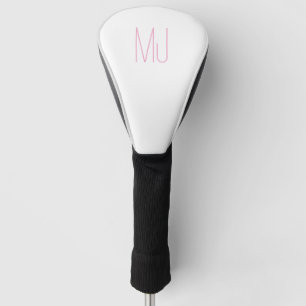 Personalised Hot Pink Initials Monogram Modern  Golf Head Cover
