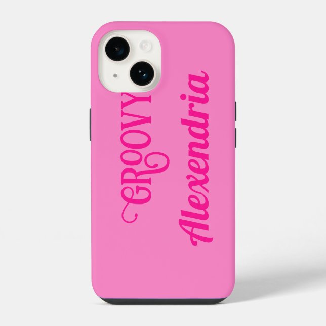 Personalised Hot Pink iPhone Case (Back)