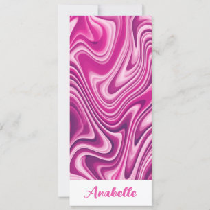 Personalised Hot Pink Liquid Marble Bookmark