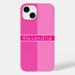 Personalised Hot Pink Stripes Case-Mate iPhone 14 Case