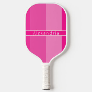 Personalised Hot Pink Stripes Pickleball Paddle