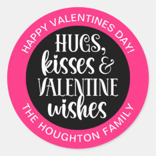 Personalised Hot Pink Valentine Sticker