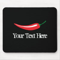 Personalised hot red chilli pepper mouse pad