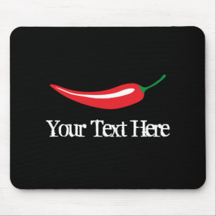 Personalised hot red chilli pepper mouse pad