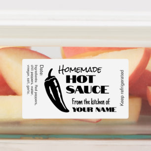 Personalised Hot Sauce Homemade Black and White