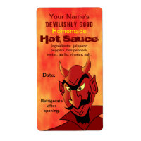 Personalised Hot Sauce Labels Template Devil Smile