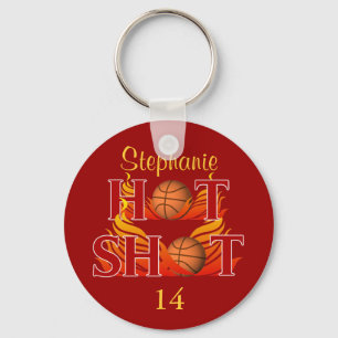 Personalised Hot Shot Name and Number Keychain